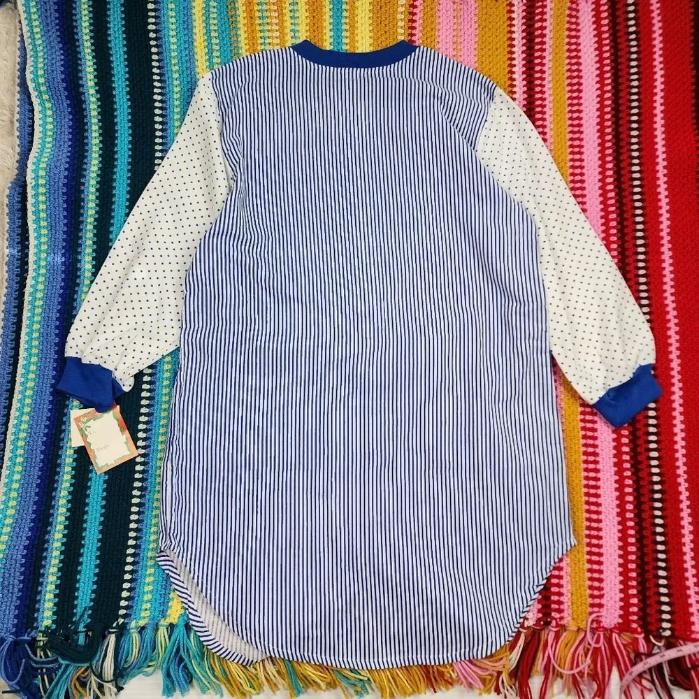 Bold Spirit Christmas Pajama Sleepshirt NWT Large Cotton Nightgown Polka Dot - Picture 4 of 14